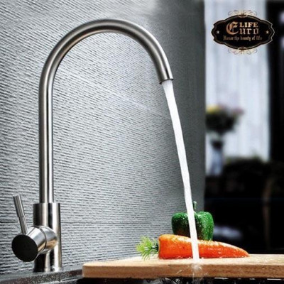 Chậu rửa chén Eurolife C1 + Vòi nóng lạnh EL-T003 (Trắng vàng) + Bình xịtnước rửa chén  C11 (Trắng bạc)