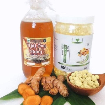 Tinh Bột Nghệ Nguyên Chất MẸ KEN -  (Loại viên mật ong rừng 500g)