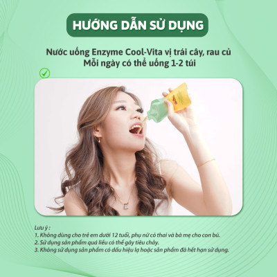 Combo 3 Hộp Nước Uống Bổ Sung Enzyme Chiết Xuất Từ Trái Cây và Rau Củ Hỗ Trợ Tiêu Hoá, Thanh Lọc Cơ Thể Coolvita - Hộp 7 Túi