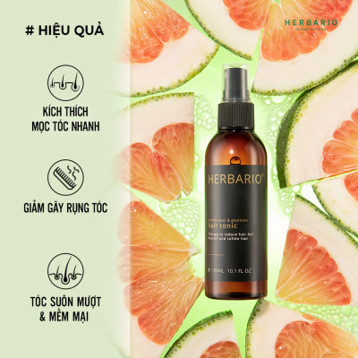 Nước dưỡng tóc Vỏ Bưởi & Bồ Kết Herbario 100ml (pomelo peel & gleditsia hair tonic) giúp giảm rụng tóc kích thích mọc tóc nhanh