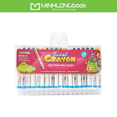 Bút Sáp Màu Xoay - 18 Màu DK 3301-18 (Túi Nhựa PVC)