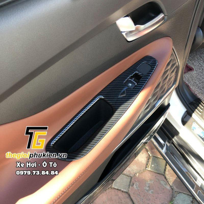 Ốp nội thất vân Carbon cho Hyundai Santafe 2019-2020 Cao cấp