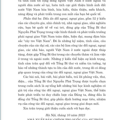 Xây dựng và phát triển nền đối ngoại, ngoại giao Việt Nam toàn diện, hiện đại, mang đậm bản sắc " cây tre Việt Nam" bản in 2024