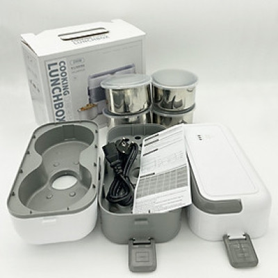 Hộp Cơm Cắm Điện 2 Tầng 4 Ngăn Inox Giữ Nhiệt Hâm Nóng Thức ăn