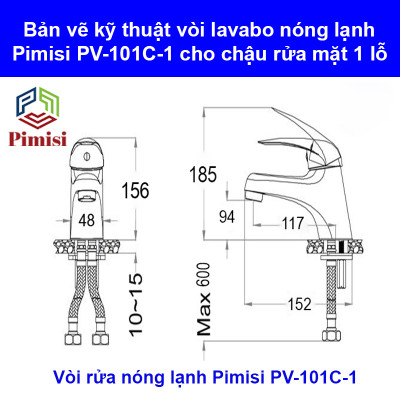 Vòi Chậu Rửa Mặt Nóng Lạnh Pimisi Thuộc Chậu Lavabo 1 Dùng Trong Nhà Tắm-Điều Chỉnh Bằng Gật Gù Gắn Bồn Rửa | Chính Hãng