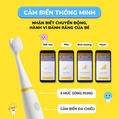 Bàn Chải Đánh Răng Điện Thông Minh Sonic Trẻ Em, BMT-1000, An Toàn, Kháng Khuẩn, Sử Dụng Công Nghệ Thực Tế Ảo