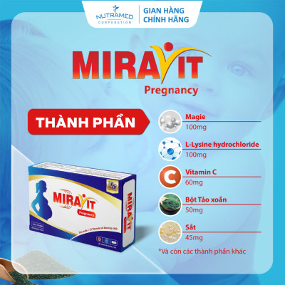 Viên uống Miravit Pregnancy bổ sung dưỡng chất thiết yếu cho phụ nữ mang thai (30 viên) - Nutramed