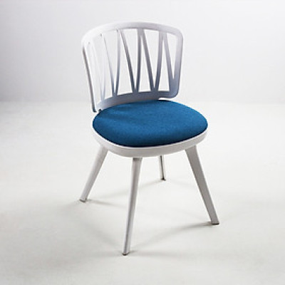 Ghế cafe nhựa có nệm vải bố khung màu trắng CC1575-F Nội thất Capta Ghế ăn thân nhựa nệm vải không tay tựa tại HCM 