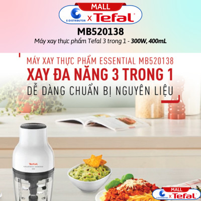 Máy xay thực phẩm Tefal 3 trong 1 MB520138 - 300W, 400mL - Hàng Chính Hãng - Bảo Hành 12 Tháng