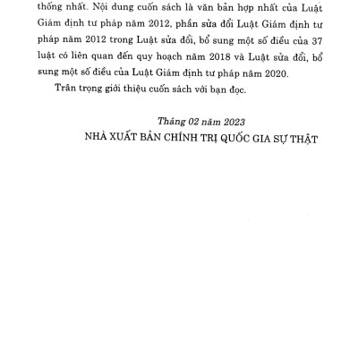 Luật Giám Định Tư Pháp (Hiện Hành) (Sửa Đổi, Bổ Sung Năm 2018, 2020)