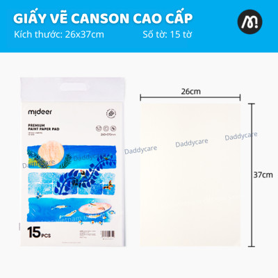 Giấy vẽ màu nước, acrylic canson cứng cáp Mideer Premium Paint Paper Pad