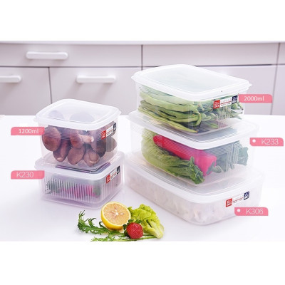 Set 02 hộp đựng thực phầm Nakaya 1200ml và 2000ml, thiết kế tinh tế, đẹp mắt, khả năng giữ kín hơi vượt trội - nội địa Nhật Bản