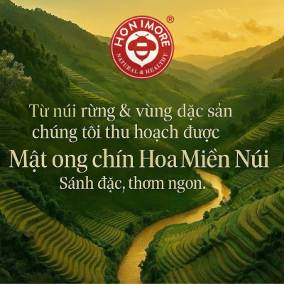 Combo Mật ong rừng Hoa Miền Núi - 100% mật ong chín Honimore 990g