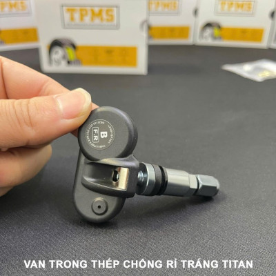 Cảm biến áp suất lốp TPMS STEEL METAL S5 van TRONG TIẾNG VIỆT SẠC NL mặt trời BH 12 tháng vios