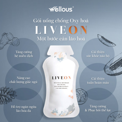 COMBO 2 HỘP CHỐNG LÃO HÓA LIVE ON (HỘP 16 GÓI)