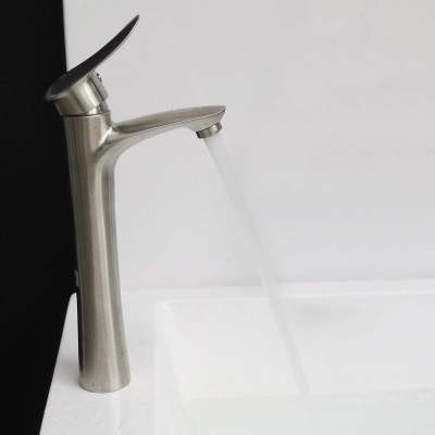 Vòi Lavabo nóng lạnh điếu cao 30cm Inox SUS 304 Eurolife EL-ORCHID 03 (Trắng vàng)