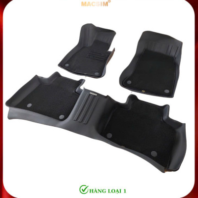 Thảm lót sàn ô tô 2 lớp cao cấp dành cho xe Mercedes Benz GLC 2023+ (sd3) nhãn hiệu Macsim chất liệu TPE màu đen