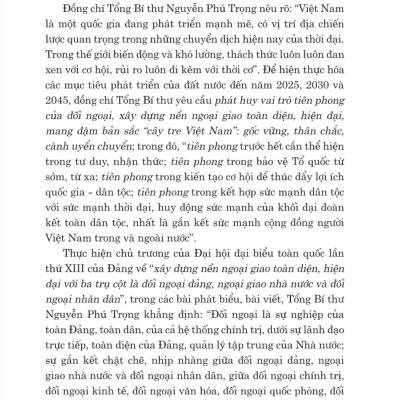 Xây dựng và phát triển nền đối ngoại, ngoại giao Việt Nam toàn diện, hiện đại, mang đậm bản sắc " cây tre Việt Nam" bản in 2024