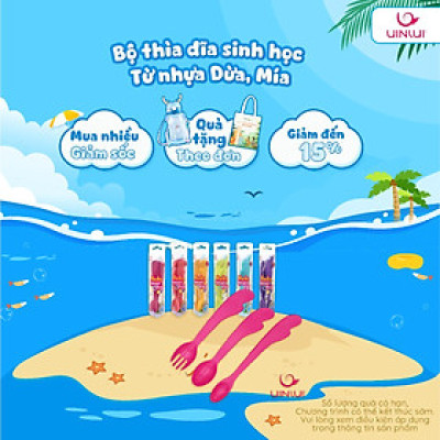Bộ thìa dĩa ăn dặm an toàn cho bé - Set thìa & dĩa 3 món UINLUI