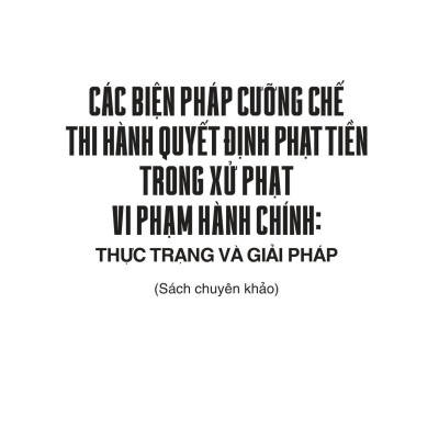 Các Biện Pháp Cưỡng Chế Thi Hành Quyết Định Phạt Tiền Trong Xử Phạt Vi Phạm Hành Chính: Thực Trạng Và Giải Pháp