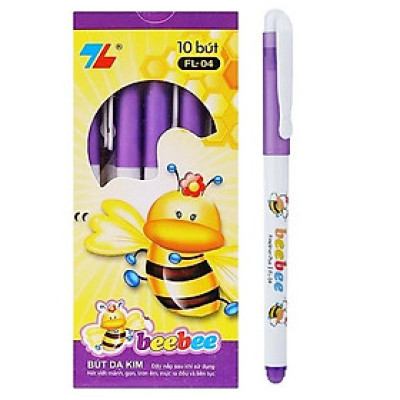 Hộp 10 Bút Lông Kim Beebee - Thiên Long FL-04 - Mực Tím