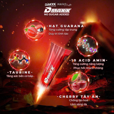 DMAXX thức uống bổ sung vitamin năng lượng không đường DAMODE 54 gói màu đỏ mỗi gói 2,2gr