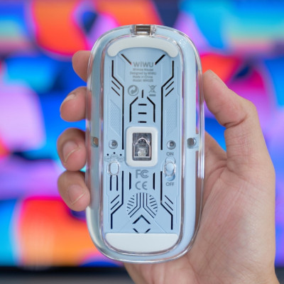 Chuột quang không dây cho IPad , Laptop , Macbook hiệu WIWU Mouse Crystal WM105 thiết kế trong suốt lộ cơ - hàng chính hãng