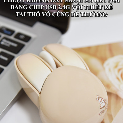 Chuột không dây MOFII M6 kết nối không dây bằng chip USB 2.4G với thiết kế tai thỏ vô cùng dễ thương - HÀNG CHÍNH HÃNG