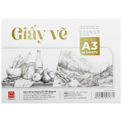 Bộ 10 Tờ Giấy Vẽ A3 300gsm - Hồng Hà 8137