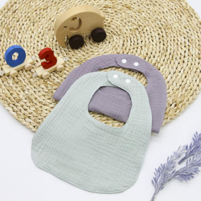 Set 2 Yếm Muslin - 1 pcs Organic giữ ấm cổ cho bé hình chữ U 100% cotton siêu mềm comfybaby