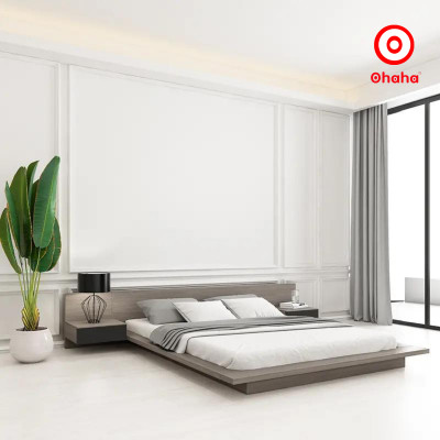 [Miễn phí vận chuyển & lắp đặt] Giường ngủ bệt thông minh kiểu Nhật cao cấp kèm 2 tap đầu giường Ohaha - GB012