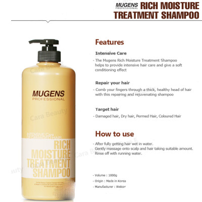 Bộ dầu gội - dầu xả dưỡng chất Mugens Rich Moisture Treatmen 2x1000ml + Móc khóa
