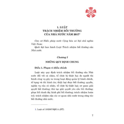 Luật Trách nhiệm bồi thường của Nhà nước năm 2017 và các văn bản hướng dẫn thi hành (bản in 2024)