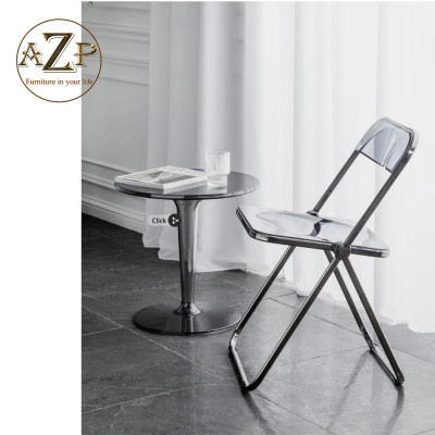 Ghế Ăn, Ghế Cafe, Ghế Thư Giãn Nhựa Trong Suốt Arcylic, Khung Thép Mạ Chrome Thời Trang / Thông minh xếp gọn, cất gọn.