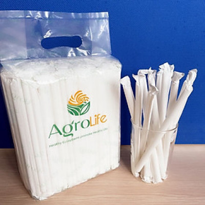 Phi 8 - Túi 250 ống hút giấy làm từ sợi mía có bao gói 