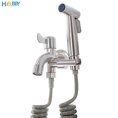 Bộ vòi xịt vệ sinh kèm vòi xả inox 304 dây lò xo Hobby Home Decor GXLX
