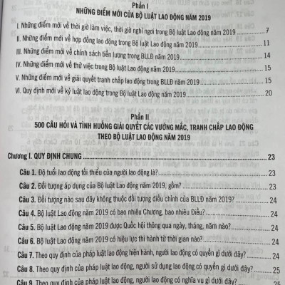 500 Câu hỏi và tình huống giải quyết các vướng mắc tranh chấp lao động