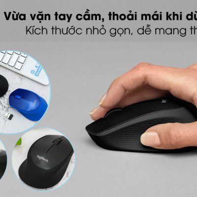 Chuột Không Dây LOGITECH M331 Silent | Màu Đen | Hàng Chính Hãng