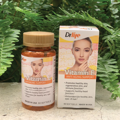 Vitamin e, chống lão hóa, nhập khẩu Mỹ, chống oxy hóa, giúp làn da đẹp, viên uống vitamin E, Dr.Life