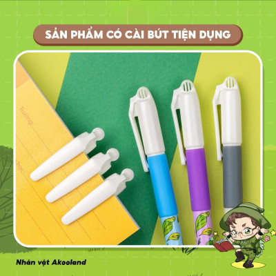 Hộp 20 Bút Gel 0.5 mm - Nhân Vật Akooland Tahi - Thiên Long Gel-012/AK - Mực Tím