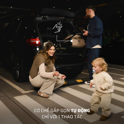 Xe đẩy gấp gọn cho bé từ sơ sinh Kinderkraft LOOM - Màu đen