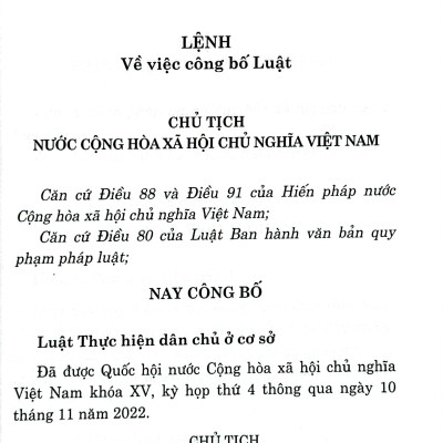 Luật Thực hiện dân chủ ở cơ sở