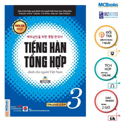 Sách - Tiếng Hàn Tổng Hợp Dành Cho Người Việt Nam - Trung Cấp 3 + 4 - Sách Bài Học - Bản Đen Trắng - Combo 2 Cuốn - MCBooks