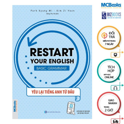 Sách - Restart Your English - Yêu Lại Từ Đầu Tiếng Anh - Traveling Abroad + More Expression + Basic Grammar +  Daily Life - Combo 4 Cuốn - MCBooks