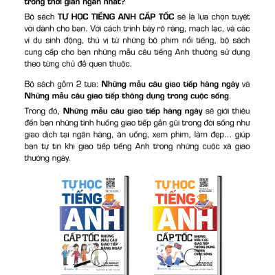 Tự Học Tiếng Anh Cấp Tốc - Những Mẫu Câu Giao Tiếp Hàng Ngày - Vanlangbooks - Tái Bản 2024