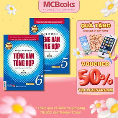 Sách - Tiếng Hàn Tổng Hợp Dành Cho Người Việt Nam - Cao Cấp 5 + 6 - Sách Bài Học - Bản Màu - Combo 2 Cuốn - MCBooks