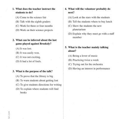 Master Toefl Junior Intermediate: Listening Comprehension