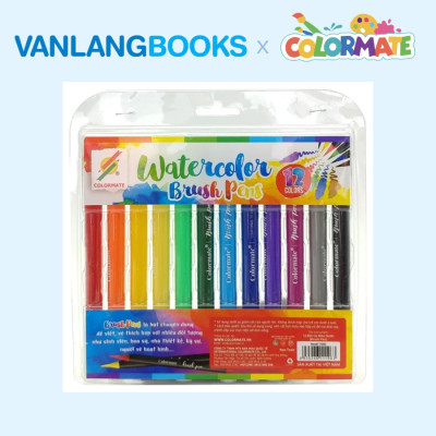 Sách Bí Quyết Vẽ Tranh Chì Cho Người Mới Bắt Đầu + Hộp 12 Bút Cọ Màu Nước Brush Pen - Vanlangbooks x Colormate