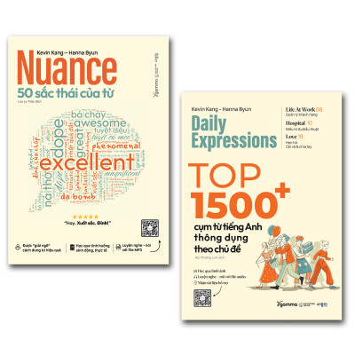 [Einstetin Books] Combo 2 Cuốn: Nuance 50 Sắc Thái Của Từ + Top 1500+ Cụm Từ Tiếng Anh Thông Dụng Theo Chủ Đề