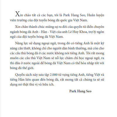 2000 Từ Vựng Chuyên Nghành Bóng Đá Anh - Việt - Hàn